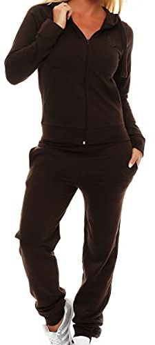 Gennadi Hoppe – Chándal para mujer - Elegante traje deportivo y de entrenamiento, marrón oscuro, L