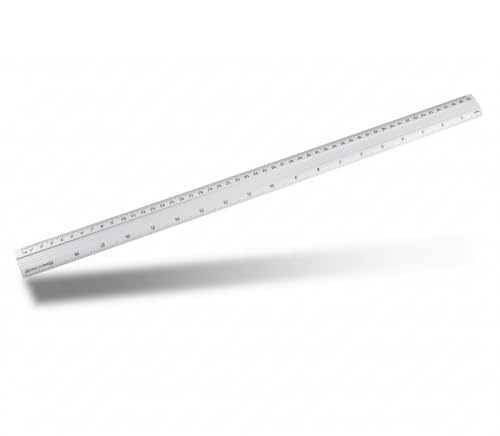 D.RECT 50 cm linjal av aluminium för skola kontor hem silver