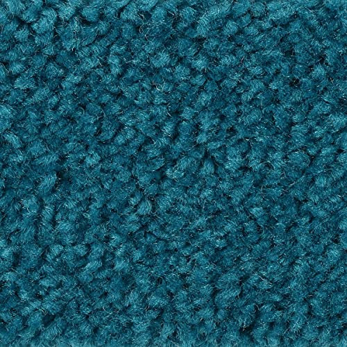 Teppichboden Auslegware Kräuselvelours Qualität 400 cm und 500 cm breit in Petrol Blau sehr weich Teppich Meterware mit Textilrücken für Schlafzimmer (5 m x 4,5 m)