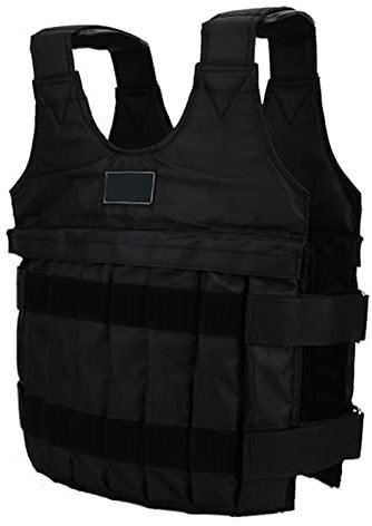 lyrlody Gewichtsweste verstellbar bis zu 20 kg, 16 Taschen für Sand/Stahlplatten, komfortabel gepolsterte Schultern mit stoßdämpfendem Schwamm für Training/Fitness/Workout