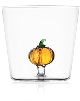 Ichendorf Milano - Tumbler de calabaza, colección Vegetables, 35 cl, vidrio borosilicato, hecho a mano