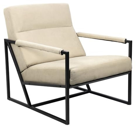 SVITA Chris Loungestuhl Cocktailsessel Polsterstuhl mit Armlehne Beige