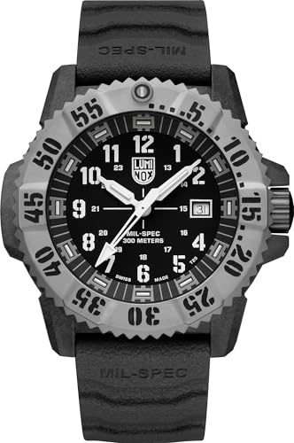 Luminox Orologio analogico al quarzo svizzero da uomo, con cinturino in gomma, XL.3351.1. Set, Nero, cinghia