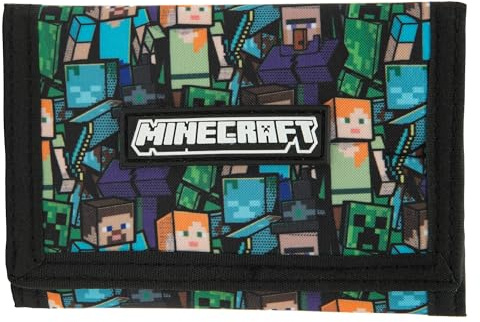 Minecraft Boys Wallet with Card Slots & Zip Coin Pocket