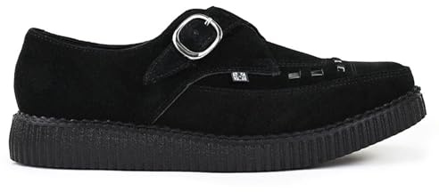 TUK skor unisex spetsiga Creepers – lädermunk rem gotiska platåskor
