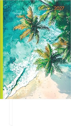 Buchkalender Style Beach 2027: Taschenkalender A5 (14,5x21 cm) - Tagesplaner mit Zeiteinteilung, Leseband, Notizbereich & Monatsübersicht, für Beruf, Schule & Alltag