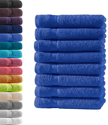 8X Gästetuch | Royalblau | 100% Baumwolle Frottier | Oeko-TEX® Standard 100 | Premium Qualität 500 g/m²