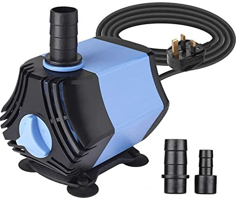 BAITAI 650L/H Water Feature Pump, 10W Submersible Water Pump for Fountains Pond Water Gardens and Hydroponic Systems with 2 Nozzles