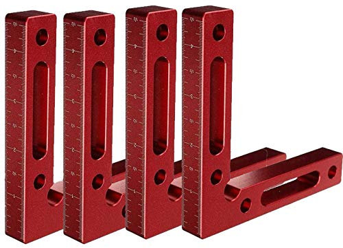 90 ° Rechtwinklige Klemme für Zimmermannswerkzeug, 11,9 x 11,9 cm, L-Eckklemme Typ Rahmen Aluminiumlegierung Befestigungslineal Ecke für Holzbearbeitung, Bilderrahmen, Boxen, Schränke