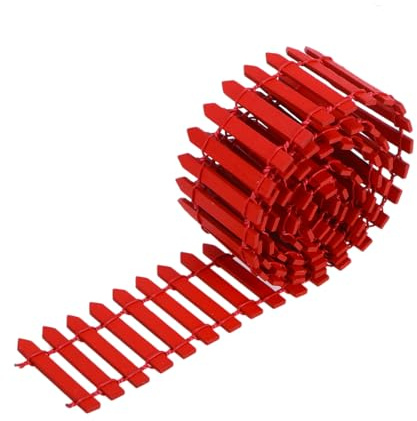 Mini Picket Fence Fairy Gardens Christmas Tree Decor and Miniature Landscaping Flexible Edging for Red