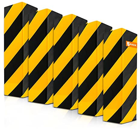 CRINSTON® Protector Columnas Garaje | 5 Unidades 40x20x2 cm | Protector Parking – Protector Esquinas Reflectante - Protector Puertas y paragolpes Coche, Evita Golpes y Arañazos. (Amarillo)