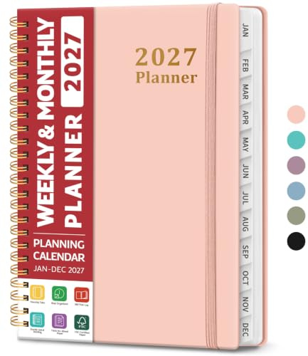 Taja 2027 Planner, Jan 2027 - Dec 2027 Monthly & Weekly Calendar Book