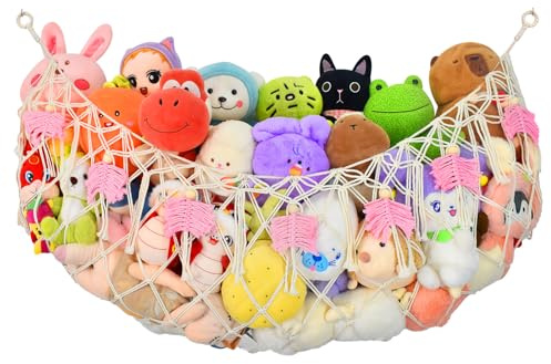 Stuffed Animal Storage Hammock,Large Stuffed Animal Net Or Hammock Wall Hanging Net, Plushie Net, Toy Hammock For Stuffed Animals,Net For Stuffed Animals Corner Large For Nursery Baby Bedroom Playroom