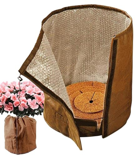 Mihauuke Protección De Cubierta Invernal para Plantas - Bolsa Protectora para Macetas con Cordón,Funda Protectora De Macetas - para Jardín Granja Invernadero Interior Cama Elevada Clima Frío