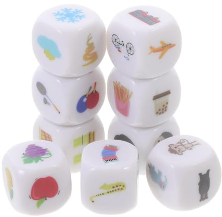 Abaodam Set da 9 Dadi Narrativi per Illustrazioni Colorate, Cubi da Gioco Educativi per Formazione Linguistica e Sviluppo Creatività, per Feste e Giochi da Tavolo Interni ed Esterni