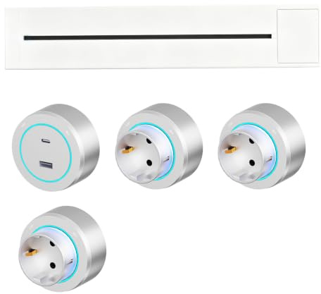 8000w Modulärt Skenuttag, 40-100cm Elskeneuttag, Med Avtagbar Europeisk Standard + USB + Type-C Kontakt, Väggmonterad Grenuttag Med Strömbrytare, För Kök, Skrivbord, Hemmakontor White-40cm