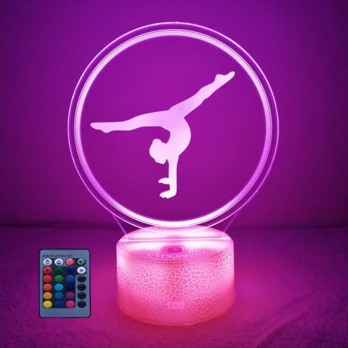HPBN8 Ltd 3D Ginnastica Luce Della Notte Lampada 7/16 Cambiamento di Colore LED USB Power Telecomando Kids Toys Gift Decor Decorazioni di Natale Regalo di San Valentino Regalo di Compleanno
