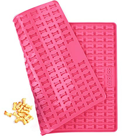 Collory Miniben (2 cm) silikonbakmatta, bakform för mini gör-det-själv hundkakor och godis, benbakform, pralinform, pralinform, non-stick och livsmedelssäker (BPA-fri)