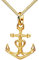 JEVELION Goldkette Anker Gold Anhänger Maritim 333 Gelbgold 8 Karat / 8K Gold für Damen, Mit Kette Länge 60 cm