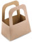 Logbuch-Verlag 10 kleine Kraftpapier Körbchen mit Henkel natur Geschenktasche 14,5 x 17,5 x 10 cm Henkelkorb Verpackung zum Befüllen braun