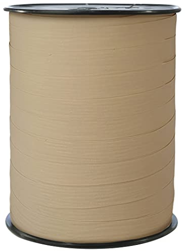 Clairefontaine 601549C - Une bobine de Ruban Bolduc Mat - 250mx10mm - Couleur Kraft - Ruban décoratif cadeau, DIY, Emballage Cadeau