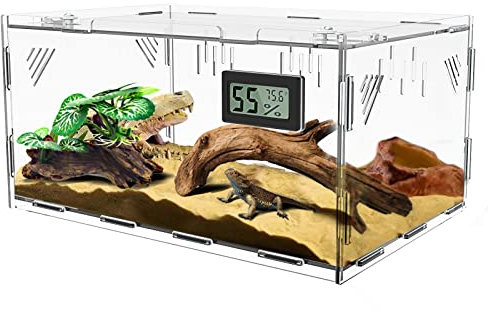Oiakz Reptilien Terrarium Tank, Acryl Transparent, 30 x 20 x 15 cm, für Spinnen, Frösche, Echsen, Schlangen & mehr