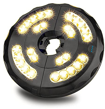 Sonnenschirm Beleuchtung SUPERNIGHT 28 LED Lichter Patio Lights 3 Helligkeitsmodi, 4 AA batteriebetriebenes(nicht im) Schirmstangenlicht für Terrassenschirme im Freien Camping Zelte,Warmweiß
