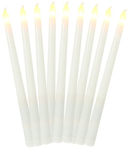 OSALADI 12pezzi Candele Batteria Senza Fiamma Affusolate Bianche Effetto Fiamma Tremolante Per Decorazioni Interne Natalizie e Atmosfere Accoglienti