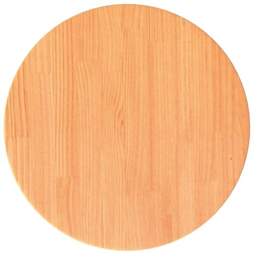 vidaXL Tischplatte, Holztischplatte Rund, Ersatztischplatte für Couchtisch Beistelltisch Bartisch, Holzplatte, Wachsbraun Massivholz Kiefer