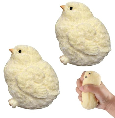 2 Stück Taba Squishy, Fufu Squishy, Taba, Slow Rebund Chicken Squeeze Fidget Toys, Pelziges Küken Sensorisches Zappelspielzeug, Niedliches Stressabbau-Squishie Für Kindergeschenke