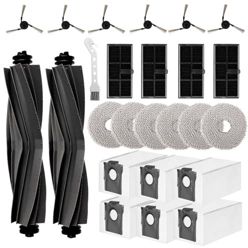 Kit di accessori Compatibile con Dreame L10s Pro Ultra Heat / L10s Ultra Gen 2 / X30 Ultra Robot Aspirapolvere Ricambi 2 Spazzola Principale 6 Spazzole Laterali 4 Filtro 6 Mop 6 Sacchetti Polvere