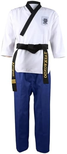 AMENGJ Kimono da Karate Completo da Allenamento for Palestra, Uniforme da Taekwondo, Uomo e Donna, Completo da Competizione di Karate, Maglietta e Pantaloni(Blue,XL)