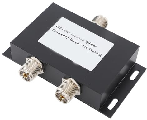 ZJchao Divisor de Potencia de Antena VHF, Divisor de Antena AIS VHF, Divisor 136-174MHz de Aleación de Aluminio de 100W para Bote Marino con Conector N-Mujer con Conector
