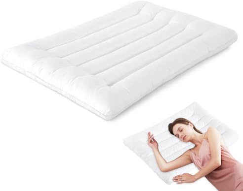 Wapasezyar Ultraflaches Kissen Zum Schlafen, Dünnes Kissen für RückenschläFer, 6.5 cm-Hohes Bauchschläferkissen, Schlankes Bettkissen zur Linderung Von Nackenschmerzen Orthopädischeskissen, 80x40cm