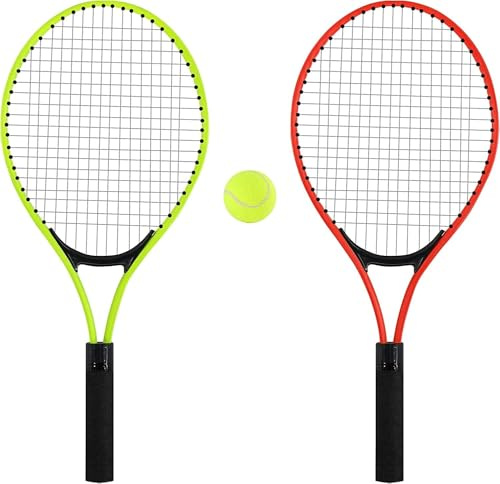 Unibos | Childrens Metal Junior Young Players 24” Tennis Set, 2 Racket Raquets, 1 Ball & Carry Bag, Toy Play Game Set For Learning Basic Tennis Skills, Lightweight & Easy To Handle, Ages 5+