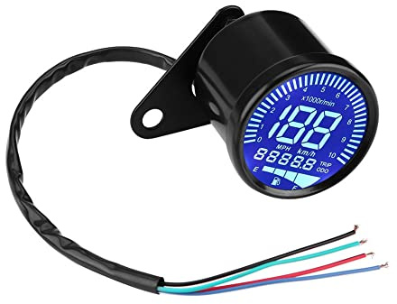Keenso 66 mm universell digital LED varvräknare hastighetsmätare bränslenivåmätare svart