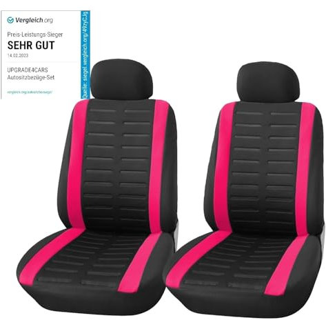 Upgrade4cars Autositzbezüge Set für die Vordersitze | Auto-Schonbezüge Universal in Pink