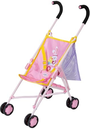BABY born 828663 Stroller with Bag for 43 cm Dolls - Easy for Small Hands, Creative Play Promotes Empathy and Social Skills, For Toddlers 3 Years and Up - Includes Net Bag
