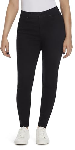 Nine West Womens High Rise Perfect Skinny Jeans, Black, 12 US