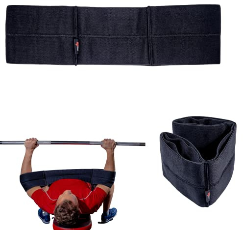 MuscleForge Bench Press - Slingshot per allenamento da panca, sviluppata sdraiata, per sollevamento pesi e bodybuilding, maniche per panca pressa, fascia per gomito per il sollevamento pesi