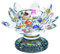 JJQHYC Bunter Kerzenhalter Kristall Lotus Blumen Teelichthalter Kerzenhalter Deko Regenbogen Lotusblume Teelicht Dekoration Kristall Glas Kerzenständer