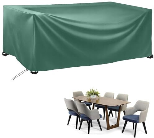 CJFBDY Coperture per Mobili da Giardino 60x60x60cm Copritavolo Esterno Impermeabile Tessuto 420D Oxford Telo Copri Tavoli da Terrazza Rettangolari, Impermeabile, Anti-UV, Antivento