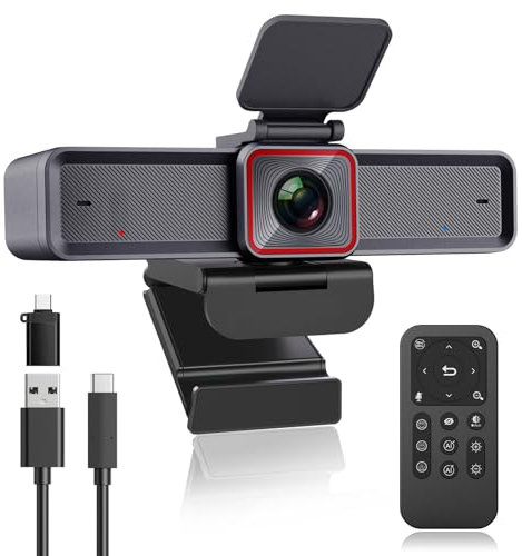 Angetube Webcam en Streaming 4K avec Suivi IA, HDR, Double micros antibruit IA, Modes spécialisés USB 3.0, idéale pour Ordinateur Portable, caméra vidéo pour réunion, conférence, Streaming en Direct