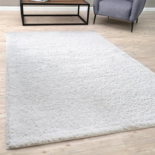 BORING PANDA Living Room Rug - Cosy, Soft and Easy-to-Clean Area Rugs for Bedrooms and Kitchens, (White, 120 cm Square)
