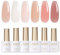 GAOY Milky Jelly Nude UV Gel Nagellack Set, 6 Transparente Farben Scher Weiß Rosa Gel Nagelset für Salon und Nail Art DIY zu Hause