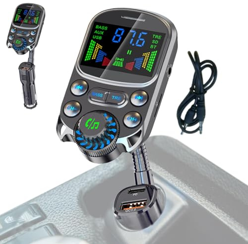 Mp3-spelare för bil, Mp3-spelare | Trådlös FM-adapter - Billaddare med handsfree-samtal, radiomottagare med trådlös FM-sändare, ljudmusikadapter
