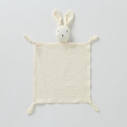 ORUZA Baby Comforters Blanket, Rabbit Baby Comfort Blanket for Infant Toddler Newborn Boys and Girls (Beige)