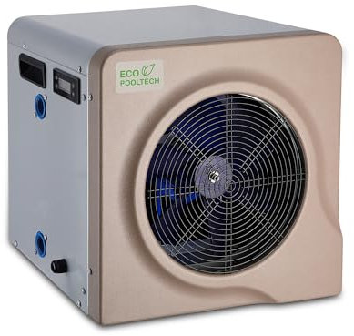 ECOPOOLTECH Mini Poolheizung Wärmepumpe Pool bis 30.000 l, Heizleistung 3,9 kW 220V, Heizpumpen für Aufbau-Pools/Schwimmbecken
