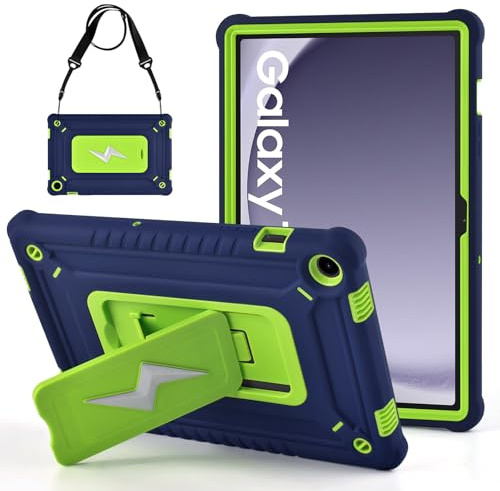 KATUMO Fodral för Samsung Galaxy Tab A9 Plus / A9+ 11 tum (SM-X210/X216/X218), Schlagskyddat Barnskal Kompatibelt med Galaxy TabA9 Plus 11 tum, med Ställ & Justerbara Axelrem & Penselhållare
