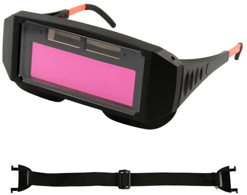 Auto Darkening Welding Goggles Safety Welding Glasses Helmet Solar LCD Welder Gas Mask Eye Protection Anti-Scratch Lens Mask with Elastic Strap for TIG MIG ARC Weld Plasma Cut Grinding Accessories